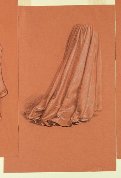 Rajz, drapéria (tanulmány az "Esküvői menet" című olajfestményhez), 1872 körül. alkotó: Elihu Vedder