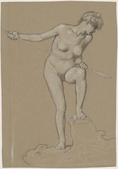 Lány Spearing delfin alkotó: Elihu Vedder