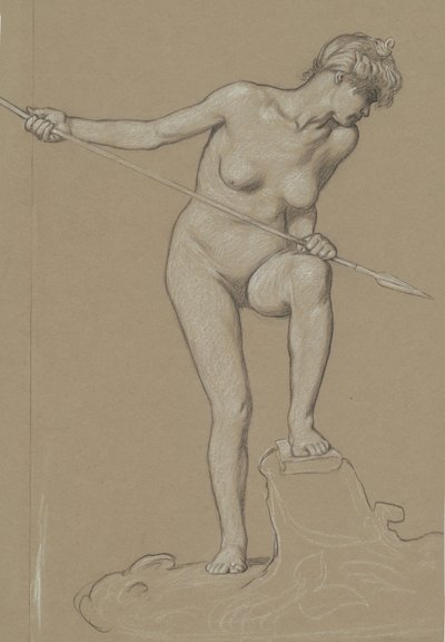 Lány Spearing delfin c. 1900. alkotó: Elihu Vedder