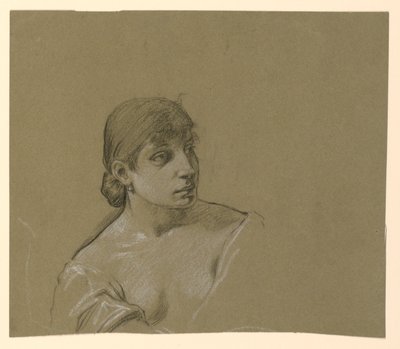 Egy fiatal nő portréja alkotó: Elihu Vedder
