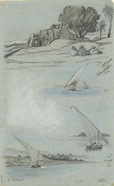 Tanulmányok lapja alkotó: Elihu Vedder