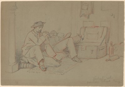 Diákok a Latin negyedben, Párizs, kb. 1858. alkotó: Elihu Vedder