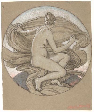 Tanulmány a "The Morning Glory" számára alkotó: Elihu Vedder