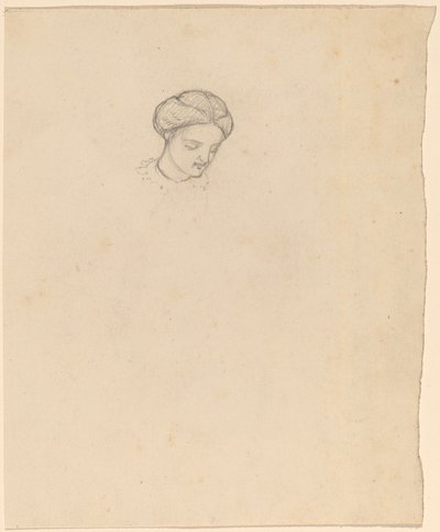 Tanulmány egy lány fejéről, c. 1858. alkotó: Elihu Vedder