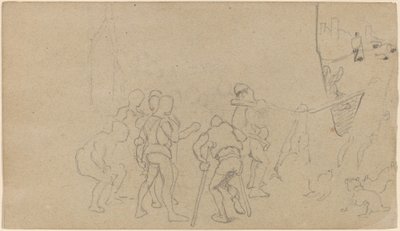 Falusi jelenet, c. 1859. alkotó: Elihu Vedder