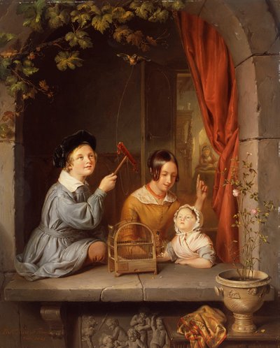 Játék a házimadárral alkotó: Elisabeth Alida Haanen