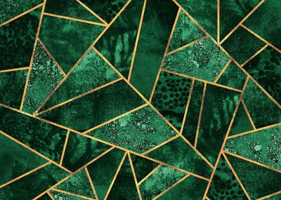Smaragd zöld geometrikus minta alkotó: Elisabeth Fredriksson