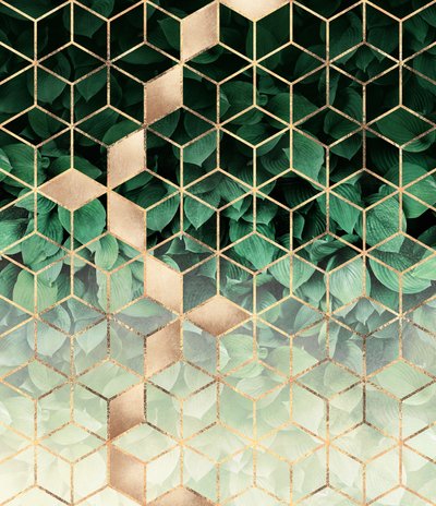Zöld arany geometrikus levelek alkotó: Elisabeth Fredriksson