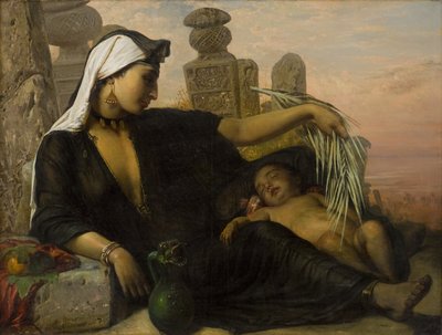 Egy egyiptomi fellah nő a babájával alkotó: Elisabeth Jerichau-Baumann
