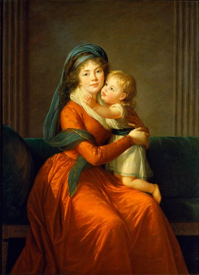 Alexandra Golitsyna hercegnő és fia, Piotr portréja alkotó: Élisabeth Louise Vigée Le Brun