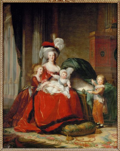 Marie-Antoinette királyné és gyermekei alkotó: Elisabeth Louise Vigee-Lebrun