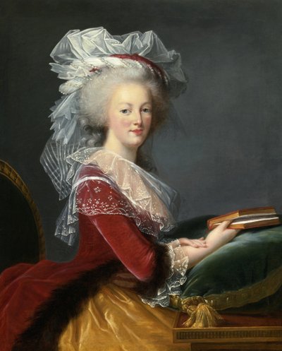 Marie Antoinette egy könyvvel. alkotó: Elisabeth Louise Vigee Lebrun