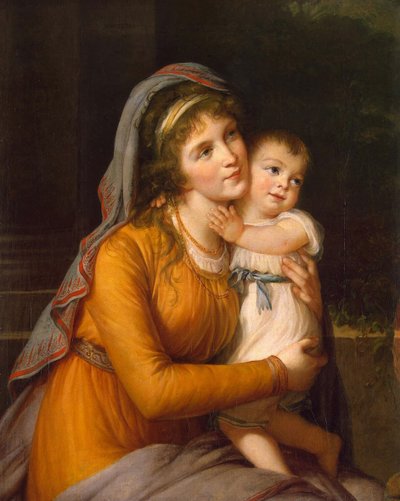 Anna Szergejevna Sztroganova bárónő portréja 1765-1824 fiával, c. 1800 alkotó: Elisabeth Louise Vigee-Lebrun