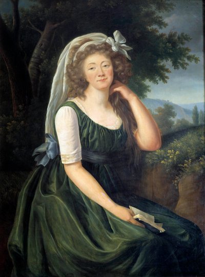 Jeanne Becu, Barry grófnő (vagy Madame) du Barry (1743-1793) portréja, XV. Lajos udvarhölgye és szeretője, a louveciennesi 46 éves korában Marie Elisabeth Louise Vigee Le brun (vagy Vigee-Lebrun vagy Vigee Lebrun) festménye ( 1755-1842). 1789. szeptember. alkotó: Elisabeth Louise Vigee Lebrun