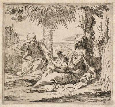 Pihenjen az egyiptomi repülésen. alkotó: Elisabetta Sirani