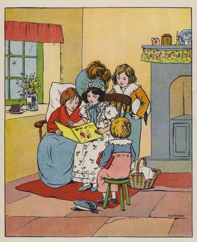 vasárnap, boldog idő (színes litó) alkotó: Elise H. Stewart