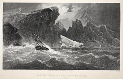 Hawsers elválása Godsend párkányról, illusztráció a második Grinnell-expedícióból Sir John Franklin nyomában...”, 1856 alkotó: Elisha Kane