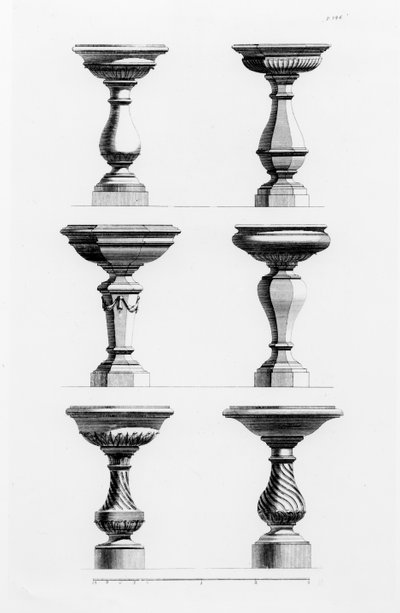 Tervek antik ízű urnákhoz, James Gibbs (1682-1754) A Book of Architecture című könyvéből, 1739-ben (lásd még: 171987) alkotó: Elisha Kirkall