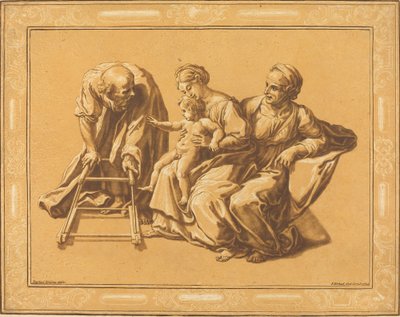 A Szent Család alkotó: Elisha Kirkall, after Giulio Romano