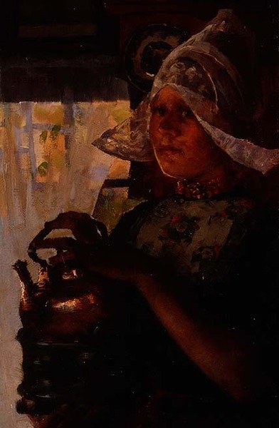 Betje, egy holland lány (olaj a panelen) alkotó: Elizabeth Adela Stanhope Forbes