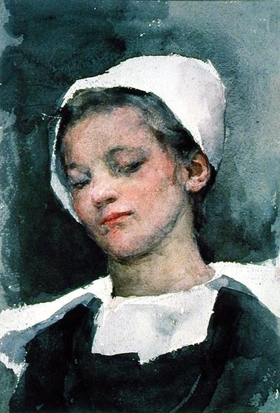 Louise, egy breton lány (akvarell papíron) alkotó: Elizabeth Adela Stanhope Forbes