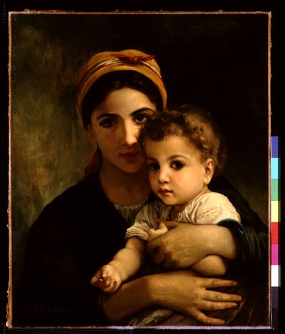 Fiatal lány gyermekkel (olaj, vászon) alkotó: Elizabeth Jane Gardner Bouguereau