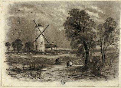 Táj szélmalommal alkotó: Elizabeth Murray