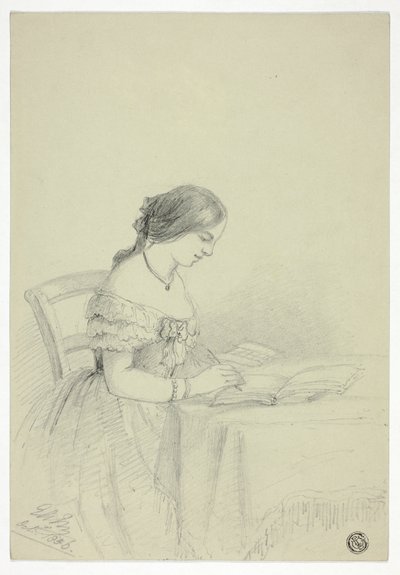 Női akvarell (esetleg önarckép) alkotó: Elizabeth Murray