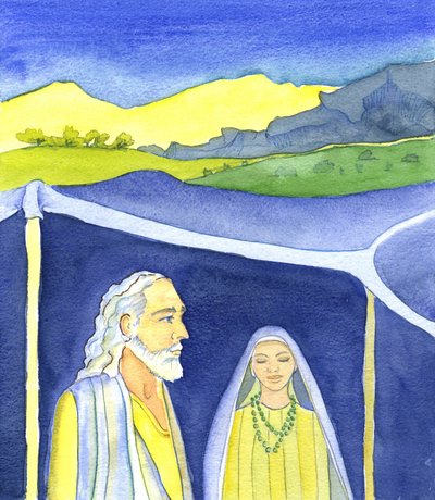 Ábrahám és Sára, 2001 (papír nélkül) alkotó: Elizabeth Wang