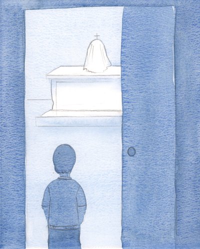 Gyerekként, és nem katolikusként emlékszem, hogy valaki megengedte nekem, hogy belépjek a kápolnába, és megnézzem a tabernákulumot, 2000 (papíron nem) alkotó: Elizabeth Wang