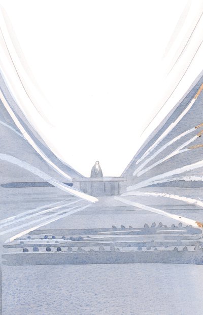 A szentmisén az áldozatot Krisztus adja, fényben és pompában, csendes és láthatatlan társasága közepette., 2001 (papíron) alkotó: Elizabeth Wang