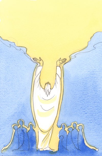 Mert Jézus Krisztus Isten és ember is, és jelen van közöttünk a 2003-as szentmisén (papíron) alkotó: Elizabeth Wang