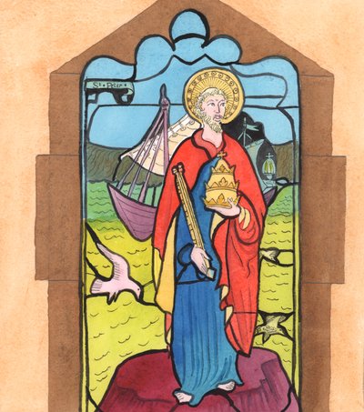 Krisztus hozta eszembe a képet Szent Péter, a helyi templomban, mondván, 2005 (akvarell, papír) alkotó: Elizabeth Wang