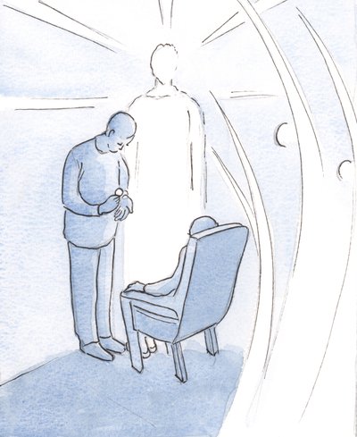 Krisztus nem hagy magunkra betegségeinkben és gondjainkban, hanem szentségében jön hozzánk, angyalok kíséretében., 2001 (papíron nem) alkotó: Elizabeth Wang