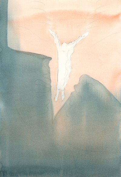 Krisztus szeretettel ugrik szívünk félelmetes, sötét mélységeibe., 2001 (papíron nélkül) alkotó: Elizabeth Wang
