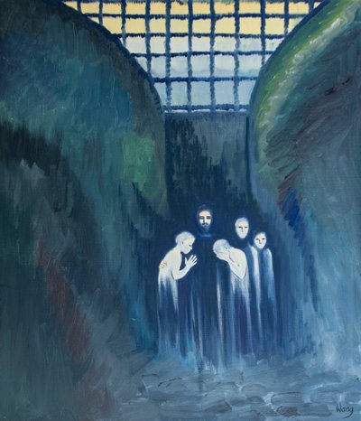 Krisztus, a Megfeszített különösen közel áll mindazokhoz, akik érte szenvednek, 2000 (olaj a fedélzeten) alkotó: Elizabeth Wang