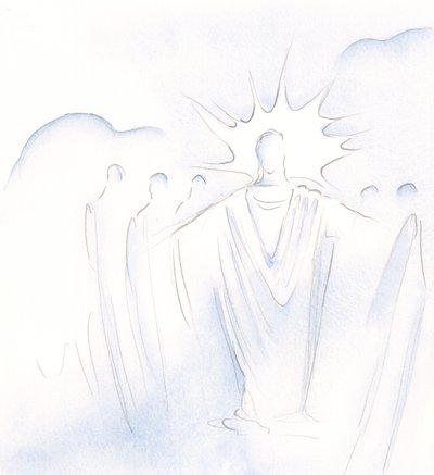 Krisztus, aki az ajtó, ide-oda vezet minket a mennyei társaságban, 2000 (papíron nélkül) alkotó: Elizabeth Wang