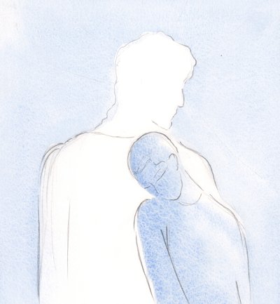 Szívére támaszkodtam, úrvacsorában, várva, hogy akarata nyilvánvalóvá váljon; nem kellett beszéd, 2000 (papíron w/c) alkotó: Elizabeth Wang