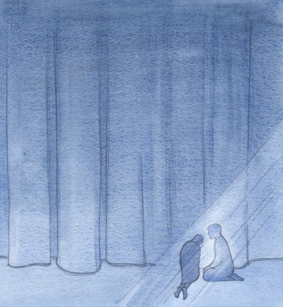 Segített és megnyugtatott, ott a sötétben, Krisztus csendes társasága a fátyol ezen oldalán., 2001 (papíron nem) alkotó: Elizabeth Wang