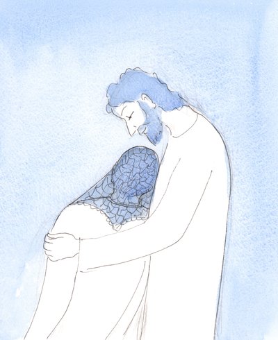 A szentáldozásban Krisztus közel tud hozni minket, hogy fejünket az Ő mellén támaszthassuk, mint a Szent, 2004 (papíron). alkotó: Elizabeth Wang