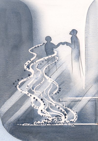 A szentáldozásban apró bűneink hamuként hullanak le, ahogy Krisztus felemel minket, hogy megosszuk az Ő örömét, 2000 (papíron nem) alkotó: Elizabeth Wang