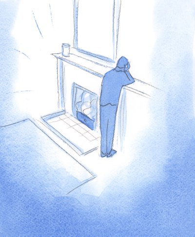 Istenben találhatunk szerető otthonra vagy tűzhelyre, fénnyel és melegséggel. „Kívül” rajta csak a fájdalom és a sötétség, 2002 (w/c papíron) alkotó: Elizabeth Wang
