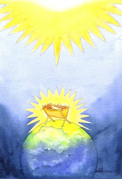 Jézus Krisztus Isten teremtette ember; Mégsem hatalommal jött a földre, hanem tehetetlen babaként, 2001 (papíron nem) alkotó: Elizabeth Wang