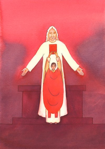 Jézus maga beszél hozzánk a Szentíráson keresztül, különösen akkor, amikor az evangéliumot hirdetik a 2003-as szentmisén (papíron) alkotó: Elizabeth Wang