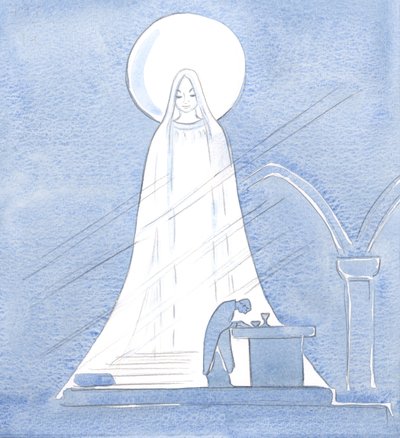 Jézus valóban Mária Fia; mindaz, amije van, az Ő szent emberségében, az Ő Szent Anyjától származik, 2000 (papíron nélkül) alkotó: Elizabeth Wang