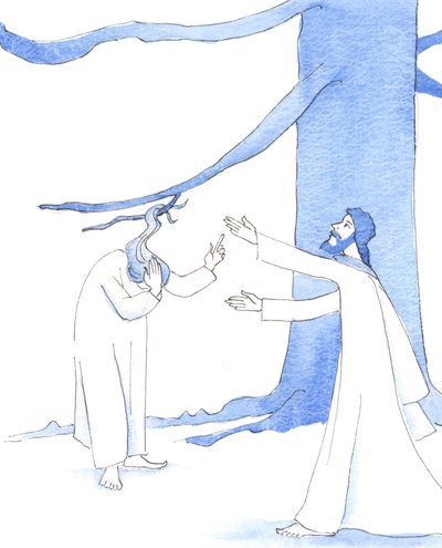 Jézus elsőként segítene a rászoruló barátnak, 2005 (akvarell, papír) alkotó: Elizabeth Wang
