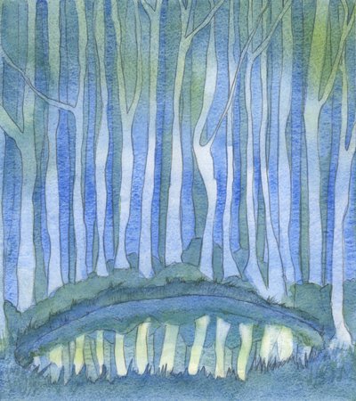 Ahogy az erdőben élő ember nem látja a mély erdei tó mélyét, úgy senki sem tudja „megfogni” Istent, 2003 (papíron) alkotó: Elizabeth Wang
