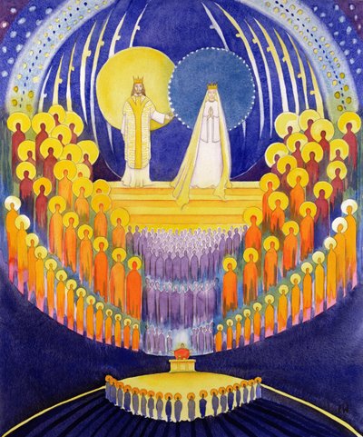 Szűz Mária megkoronázása és az összes szentek dicsősége, 2003 (papíron) alkotó: Elizabeth Wang