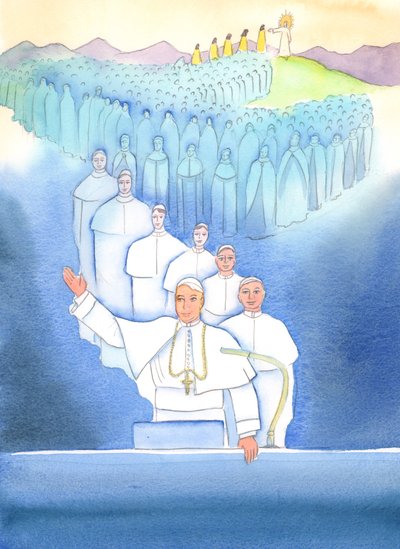 A pápa, Róma püspöke a főpüspök, és az egység fókusza az egyházban, 2004 (papíron nem) alkotó: Elizabeth Wang