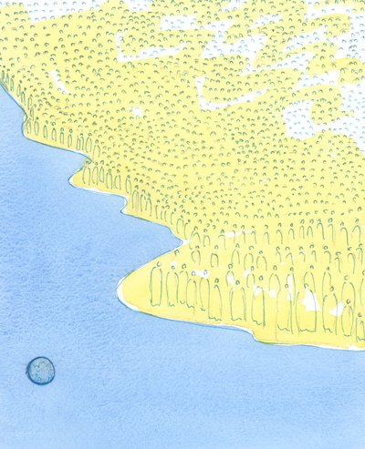 A szentek összegyűlnek a mennyben, mintha egy szigeten lennének messze a mi bűnös világunk felett, 2003 (papíron nem) alkotó: Elizabeth Wang